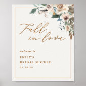 Rustic Autumn Floral Fall in Love Welcome Poster (Devant)