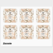 Rustic Autumn Floral Vierkante Sticker (Vel)