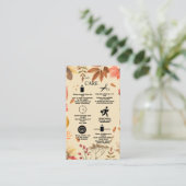 Rustic Autumn Floral Waterverf Logo Visitekaartje (Staand voorkant)