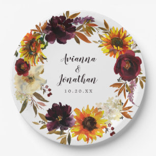 Rustic Autumn Floral Wedding Bedankt Papieren Bordje