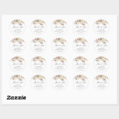 Rustic Autumn Floral Wedding Bedankt Ronde Sticker (Vel)