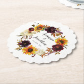 Rustic Autumn Floral Wedding Kartonnen Onderzetters (Gekanteld)