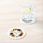 Rustic Autumn Floral Wedding Kartonnen Onderzetters (Insitu)