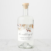 Rustic Autumn Floral Wedding Likeurfles Etiket (Voorkant)