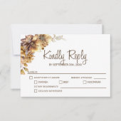Rustic Autumn Floral Wedding RSVP Kaartje (Voorkant)