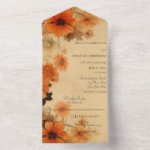 Rustic Autumn Flowers All In One Uitnodiging (Binnen)