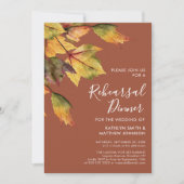Rustic Autumn Foliage Wedding Rehearsal Dinner Kaart (Voorkant)