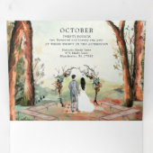 Rustic Autumn Forest | Boho Wedding Drieluik Uitnodiging (Binnenzijde eerst)