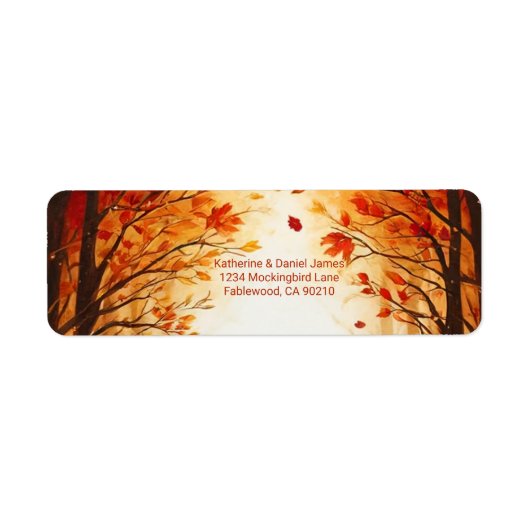Rustic Autumn Forest Pumpkin Wedding Etiket (Voorkant)