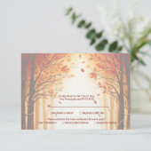 Rustic Autumn Forest Pumpkin Wedding RSVP Kaartje (Staand voorkant)
