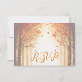 Rustic Autumn Forest Pumpkin Wedding RSVP Kaartje (Achterkant)