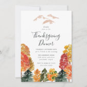 Rustic Autumn Forest Thanksgiving Dinner Kaart (Voorkant)