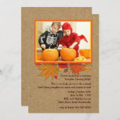 Rustic Autumn Foto Halloween Uitnodiging (Voorkant / Achterkant)