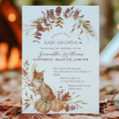 Rustic Autumn Fox Pumpkin Baby shower Kaart