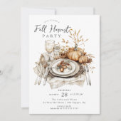 Rustic Autumn Gathering Thanksgiving Uitnodiging (Voorkant)