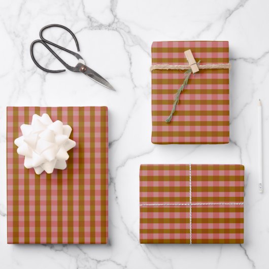 Rustic Autumn Geometric Pattern Inpakpapier Vel (Voorkant)