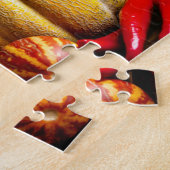 Rustic Autumn Harvest Flowers Pumpkin Legpuzzel (Zijkant)