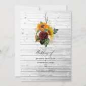 Rustic Autumn - Herfst Floral country Barn Wedding Kaart (Voorkant)
