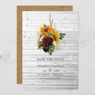 Rustic Autumn - Herfst Floral country Barn Wedding Save The Date