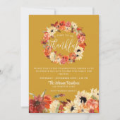 Rustic Autumn Herfst Pumpkin Thanksgiving Dinner Kaart (Voorkant)