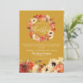 Rustic Autumn Herfst Pumpkin Thanksgiving Dinner Kaart (Staand voorkant)