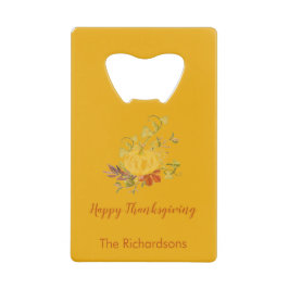 Rustic Autumn Herfst Pumpkin Thanksgiving kleur Kredietkaart Flessenopener