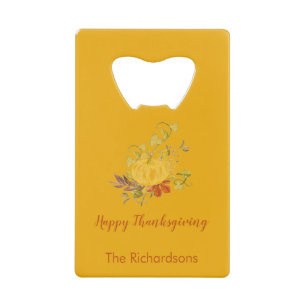 Rustic Autumn Herfst Pumpkin Thanksgiving kleur Kredietkaart Flessenopener