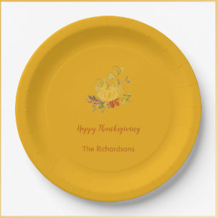 Rustic Autumn Herfst Pumpkin Thanksgiving kleur Papieren Bordje