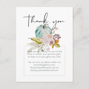 Rustic Autumn Herfst Pumpkins Figs Flowers Wedding Briefkaart