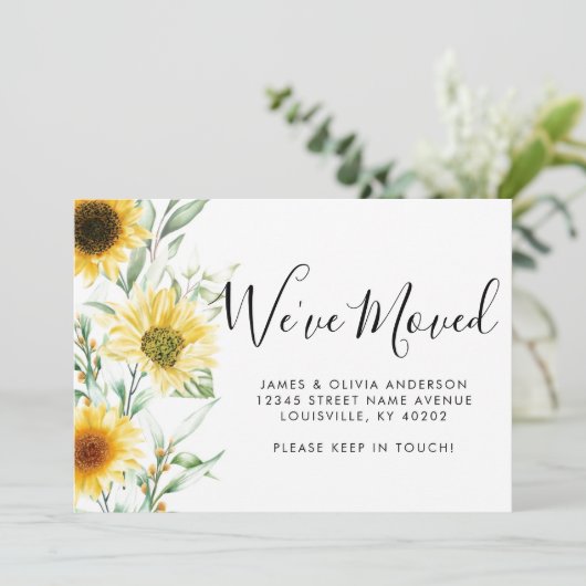 Rustic Autumn Herfst Zonnebloem... We hebben Beweg Aankondiging (Staand voorkant)