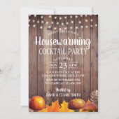 Rustic Autumn Housewarming Cocktail Party Kaart (Voorkant)