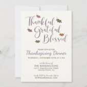 Rustic Autumn laat Thanksgiving eten Kaart (Voorkant)