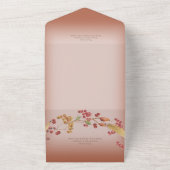 Rustic Autumn Leaf & Berry Wreath Rust QR Code All In One Uitnodiging (Buitenkant)