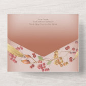 Rustic Autumn Leaf & Berry Wreath Rust QR Code All In One Uitnodiging (Achterkant)