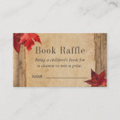 Rustic Autumn Leaves Book Raffle Tickets Informatiekaartje (Voorkant)
