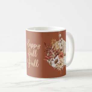 Rustic Autumn Leaves Herfst Flowers Terracotta Koffiemok