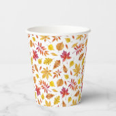 Rustic Autumn Leaves Pattern Thanksgiving Papieren Bekers (Achterkant)