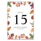Rustic Autumn Leaves Personalized Wedding Kaart (Achterkant)
