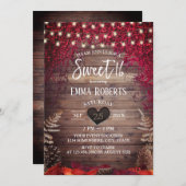 Rustic Autumn Leaves String Lights Barn Sweet 16 Kaart (Voorkant / Achterkant)