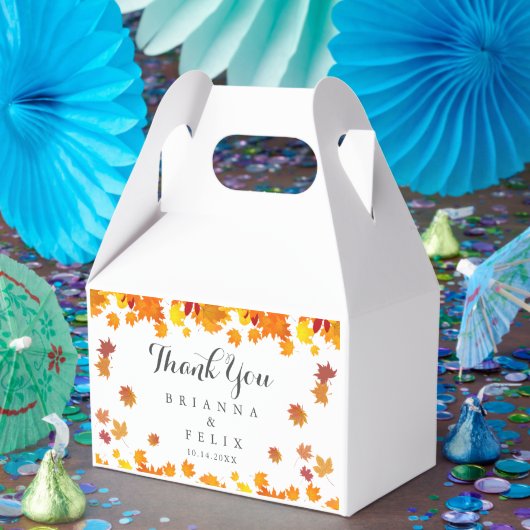 Rustic Autumn Leaves Wedding Bedankdoosjes (Feest)