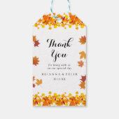 Rustic Autumn Leaves Wedding Cadeaulabel (Achterkant)