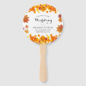 Rustic Autumn Leaves Wedding Handwaaier (Voorkant)