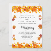 Rustic Autumn Leaves Wedding Kaart (Voorkant)