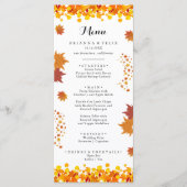 Rustic Autumn Leaves Wedding Menu (Voorkant)