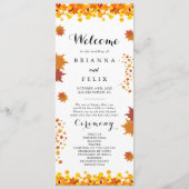 Rustic Autumn Leaves Wedding Programma (Voorkant)