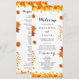 Rustic Autumn Leaves Wedding Programma