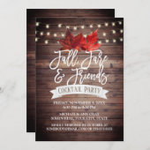 Rustic Autumn leest Thanksgiving Cocktail Party Kaart (Voorkant / Achterkant)