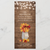 Rustic Autumn leves String Lights Wedding Program Programma (Voorkant)
