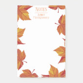 Rustic Autumn Oranje bladeren | Gepersonaliseerd Post-it® Notes (Voorkant)