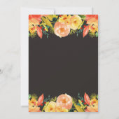 Rustic Autumn Peach Waterverf Floral Fall Wedding Kaart (Achterkant)